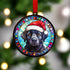 Labrador Black in Santa Hat Suncatcher Decoration
